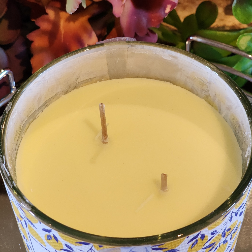 Sand + Fog Lemon Verbena Candle Yellow and Blue 12 Oz - Picture 6 of 8